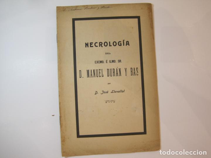 Otros art&iacute;culos de coleccionismo en papel: NECROLOGIA DE MANUEL DURAN Y BAS-JOSE LLAVALLOL-A&Ntilde;O 1907-VER FOTOS-(K-4775)