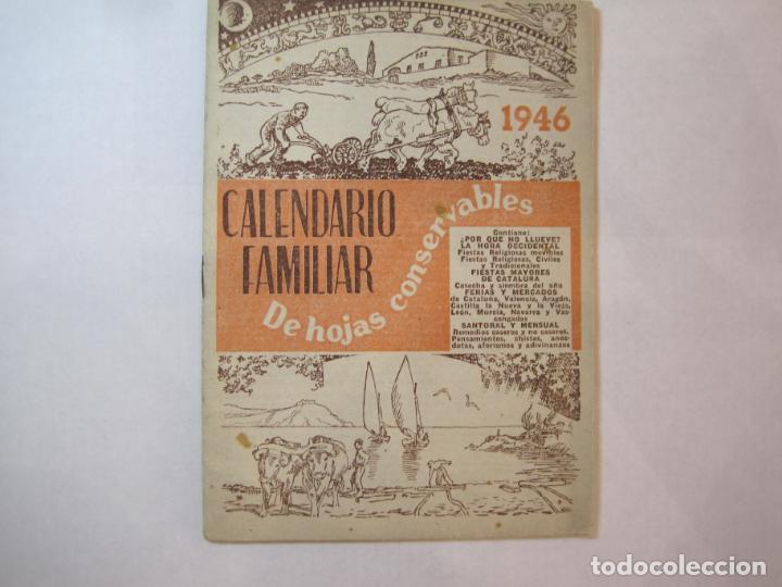 Paper Collecting Others: CALENDARIO FAMILIAR DE HOJAS CONSERVABLES-A&Ntilde;O 1946-VER FOTOS-(K-4820)