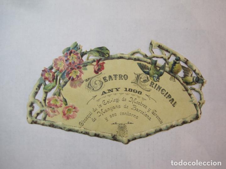 Otros art&iacute;culos de coleccionismo en papel: GREMIS MANYANS DE BARCELONA-TEATRO PRINCIPAL-ANY 1898-PUBLICITAT TROQUELADA-VER FOTOS-(85.740)