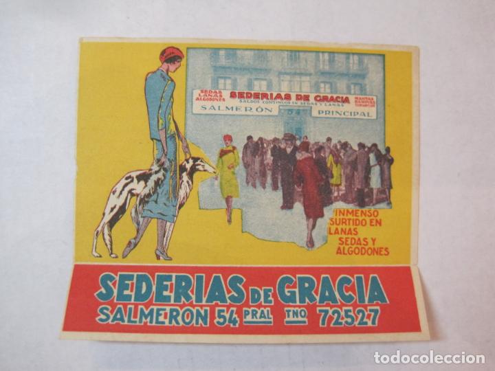Otros art&iacute;culos de coleccionismo en papel: BARCELONA-SEDERIAS DE GRACIA-CALLE SALMERON 54-PUBLICIDAD ANTIGUA-VER FOTOS-(85.741)