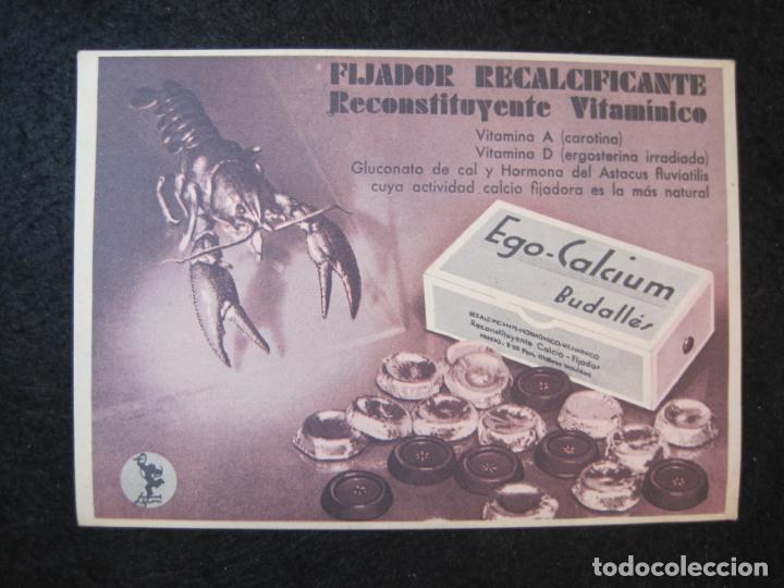 Collectionnisme Papier divers: FIJADOR RECALCIFICANTE VITAMINICO EGO CALCIUM-PUBLICIDAD ANTIGUA-VER FOTOS-(K-4859)