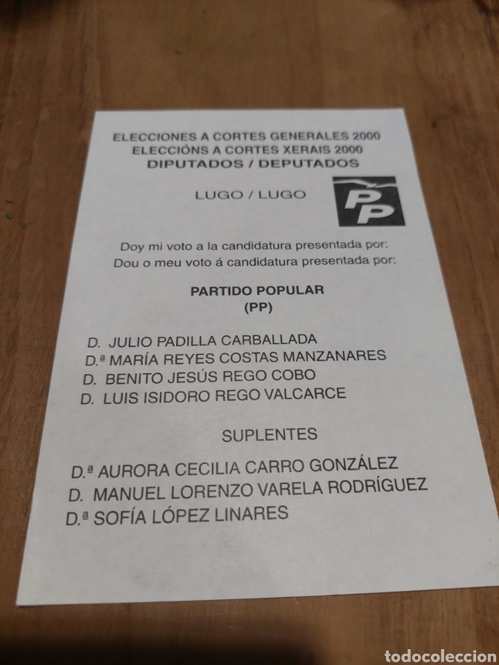 Otros art&iacute;culos de coleccionismo en papel: ELECCIONES CORTES GENERALES 2000 PP - Foto 1