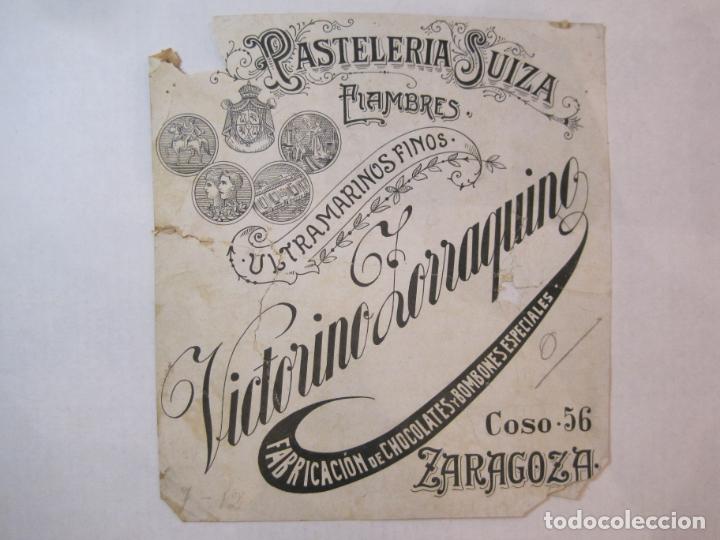 Collectionnisme Papier divers: ZARAGOZA-PASTELERIA SUIZA VICTORINO TORRAQUINO-ORIGINAL PUBLICIDAD-VER FOTOS-(K-4886)