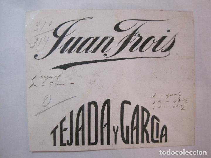 Collectionnisme Papier divers: JUAN FROIS-TEJADA Y GARCIA-ORIGINAL PUBLICIDAD-VER FOTOS-(K-4887)