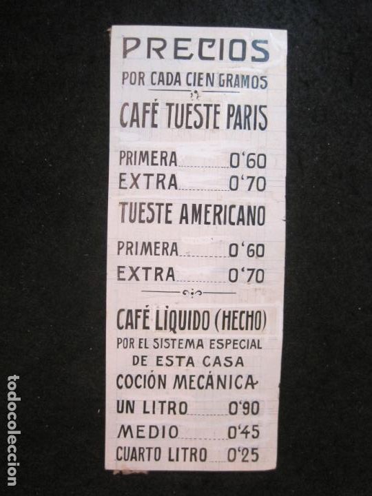 Paper Collecting Others: CAFE TUESTE PARIS-PRECIOS-ORIGINAL PUBLICIDAD-VER FOTOS-(K-4898)