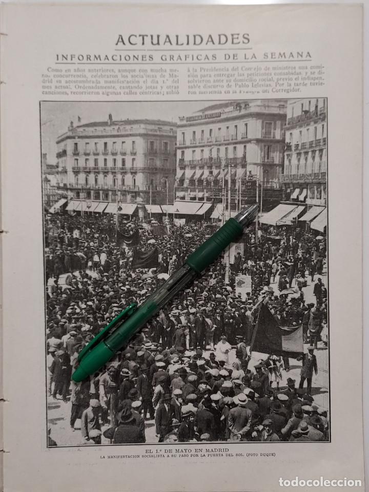 Sammelleidenschaft Andere Papierartikel: Recorte prensa 1914 Manifestacion Socialista 1&ordm; mayo Puerta del Sol Madrid / Bilbao conmemoraci&oacute;n
