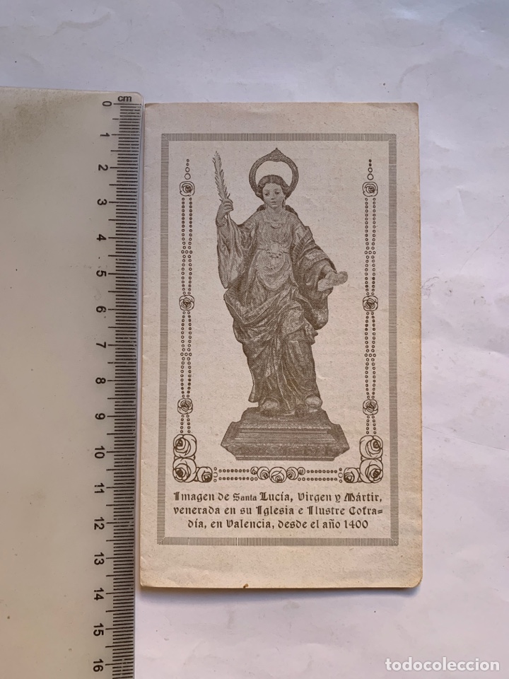 Otros Art&iacute;culos de Coleccionismo en Papel: ORACI&Oacute;N A STA. LUCIA. SUC. DE A. L&Oacute;PEZ. VALENCIA.