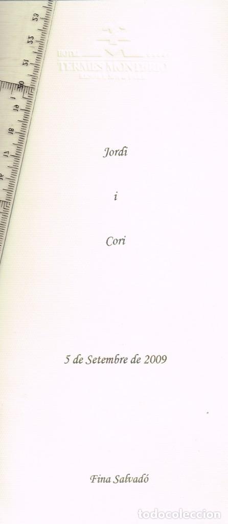Otros Art&iacute;culos de Coleccionismo en Papel: 2009 HOTEL TERMES MONTBRIO - JORDI i CORI - Fina Salvad&oacute; - Roc Blanc Hotels - APERITIUS Y MEN&Uacute;