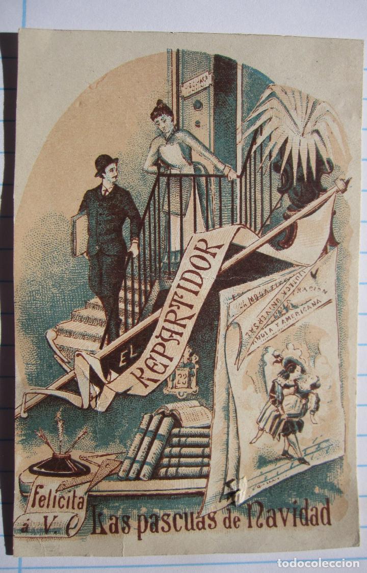 Otros Art&iacute;culos de Coleccionismo en Papel: ANTIGUA FELICITACION NAVIDE&Ntilde;A EL REPARTIDOR. MODA. 9 X 14 CM