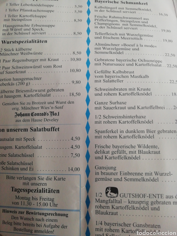 Otros art&iacute;culos de coleccionismo en papel: Carta menu restaurante - Foto 3