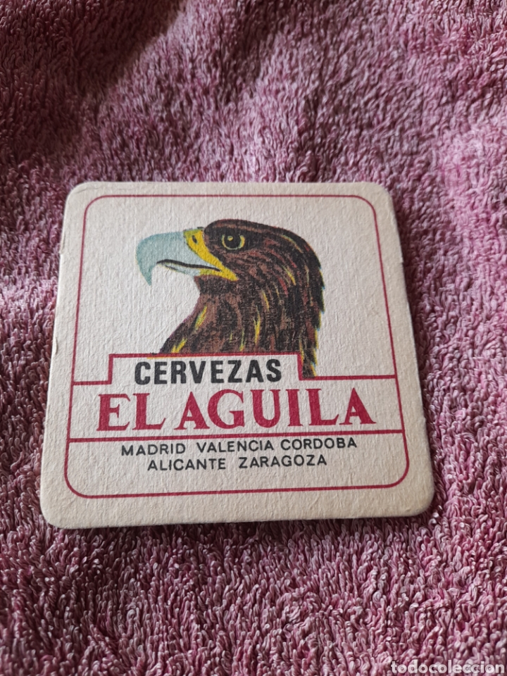 Outros artigos de papel: ANTIGUO PORTAVASOS POSAVASO CERVEZAS EL AGUILA CARTON DURO