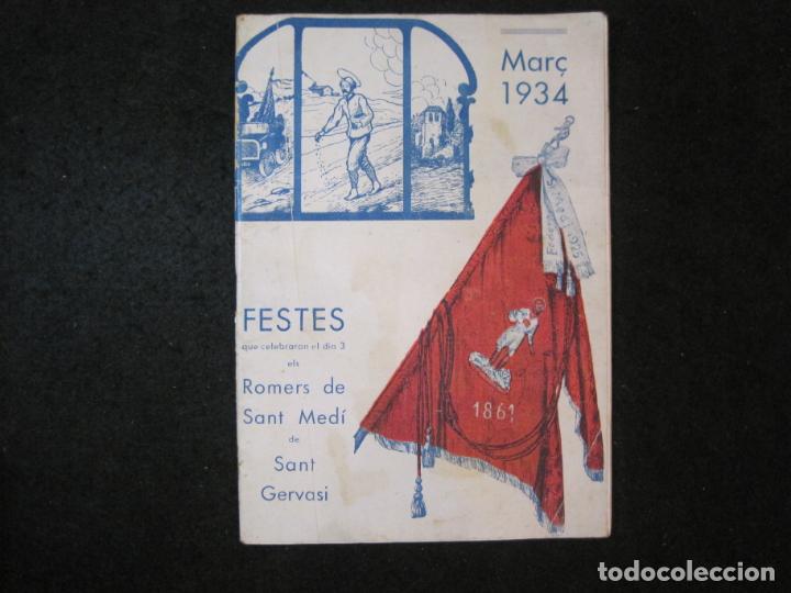 Otros art&iacute;culos de coleccionismo en papel: BARCELONA-FESTES DELS ROMERS DE SANT MEDI DE SANT GERVASI-MAR&Ccedil; 1934 PROGRAMA-VER FOTOS-(K-5033)
