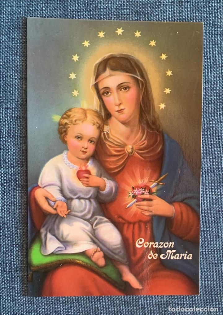 Otros art&iacute;culos de coleccionismo en papel: Estampa Virgen Coraz&oacute;n de Mar&iacute;a, Ni&ntilde;o Jes&uacute;s, con plegaria u oraci&oacute;n. A.F.A.-1014/1. De: 7 x 11 cm