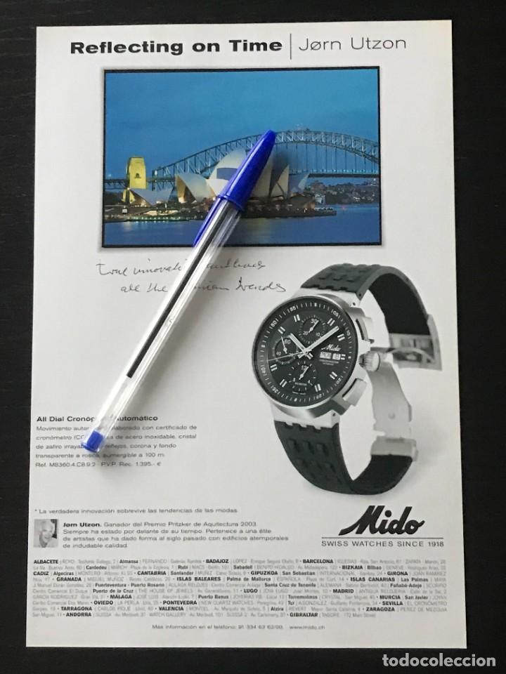 Otros Art&iacute;culos de Coleccionismo en Papel: PUBLICIDAD ANUNCIO DE REVISTA ORIGINAL - RELOJ PULSERA MIDO SWISS WATCHES JORN UTZON