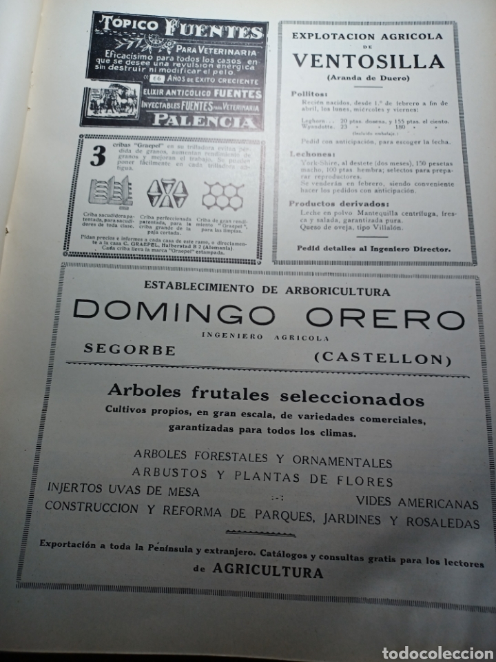 Sammelleidenschaft Andere Papierartikel: PUBLICIDAD DOMINGO ORERO SEGORBE. TOPICO FUENTES ,PALENCIA EXPLOTACI&Oacute;N VENTOSILLA ARANDA 1932