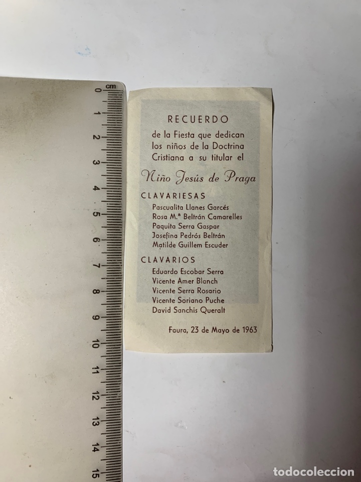 Otros art&iacute;culos de coleccionismo en papel: FIESTA DE LOS NI&Ntilde;OS DE LA DOCTRINA CRISTIANA AL NI&Ntilde;O JES&Uacute;S DE PRAGA. FAURA, 23 MAYO 1963.