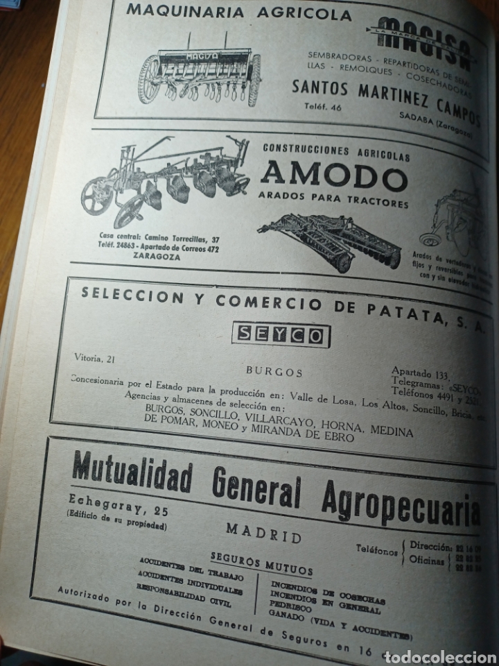 Sammelleidenschaft Andere Papierartikel: PUBLICIDAD A&Ntilde;O 1957 DE MAQUINARIA AGR&Iacute;COLA MAGISA - AMODO ARADOS TRACTORES - SEYCO COMERCIO PATATA