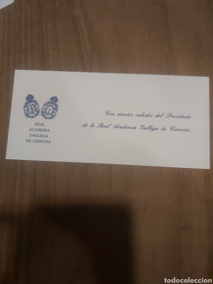 Otros Art&iacute;culos de Coleccionismo en Papel: REAL ACADEMIA GALLEGA DE CIENCIAS TARJETA AGRADECIMIENTO PRESIDENTE