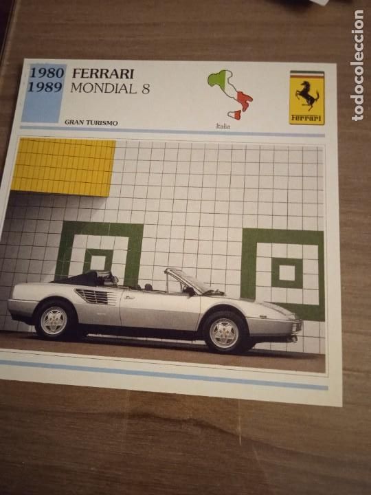 Otros art&iacute;culos de coleccionismo en papel: Editorial Planeta- DeAgostini.Ficha t&eacute;cnica 14x14 cms.Datos al dorso. Ferrari Mondial 8