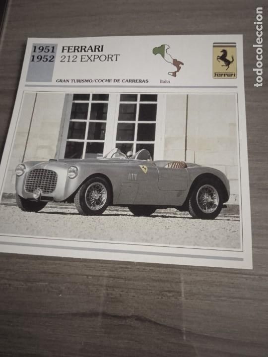 Otros art&iacute;culos de coleccionismo en papel: Editorial Planeta- DeAgostini.Ficha t&eacute;cnica 14x14 cms.Datos al dorso. Ferrari 212 Export