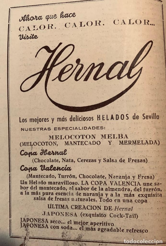 Otros art&iacute;culos de coleccionismo en papel: Publicidad original a&ntilde;o 1943. Helados 'Hernal', Sevilla. 10 x 15 cm. Buen estado.