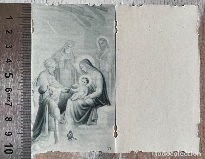 Otros art&iacute;culos de coleccionismo en papel: Estampa de la adoraci&oacute;n de los Reyes Magos a la Virgen Mar&iacute;a y al Ni&ntilde;o Jes&uacute;s. Navidad. 59 (5,9 x 10)
