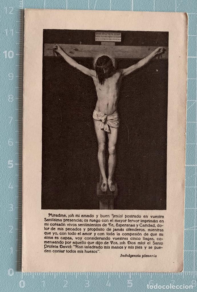 Otros Art&iacute;culos de Coleccionismo en Papel: Estampa Esquela d&iacute;ptico defunci&oacute;n, Cristo Crucificado de Vel&aacute;zquez. A&ntilde;o 1949. HAUSER Y MENET.