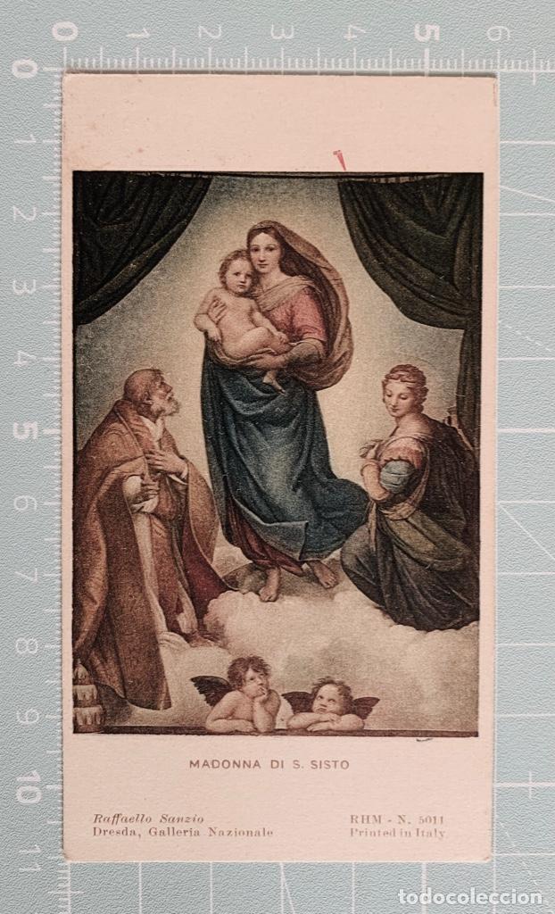 Otros Art&iacute;culos de Coleccionismo en Papel: Estampa MADONNA DI S. SISTO de Raffaello Sanzio. Escrita. R.H.M. - N.&ordm; 5011.