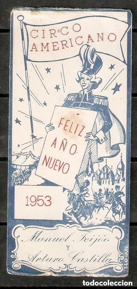 Paper Collecting Others: CIRCO AMERICANO. FELICITACI&Oacute;N A&Ntilde;O NUEVO 1953