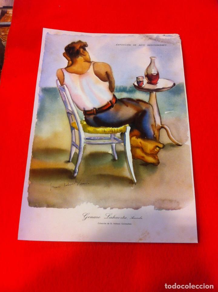 Sammelleidenschaft Andere Papierartikel: L&Aacute;MINA PERTENECIENTE A REVISTA. A&Ntilde;O 1940. GENARO LAHUERTA. ACUARELA