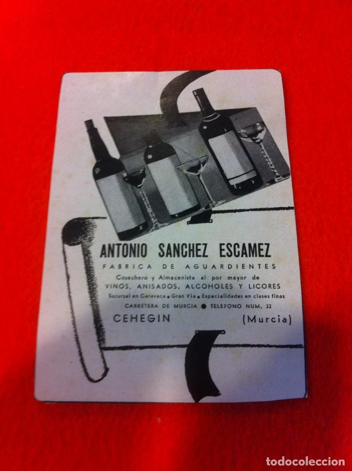 Collectionnisme Papier divers: ANUNCIO PUBLICITARIO DE 1940. ANTONIO S&Aacute;NCHEZ ESCAMEZ. F&Aacute;BRICA DE AGUARDIENTES. CEHEGIN, MURCIA