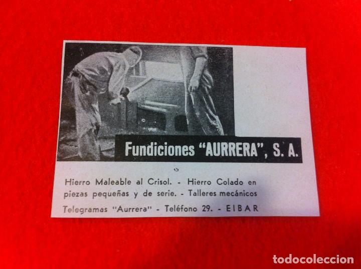 Collectionnisme Papier divers: ANUNCIO PUBLICITARIO DE 1940. FUNDICIONES AURRERA. EIBAR