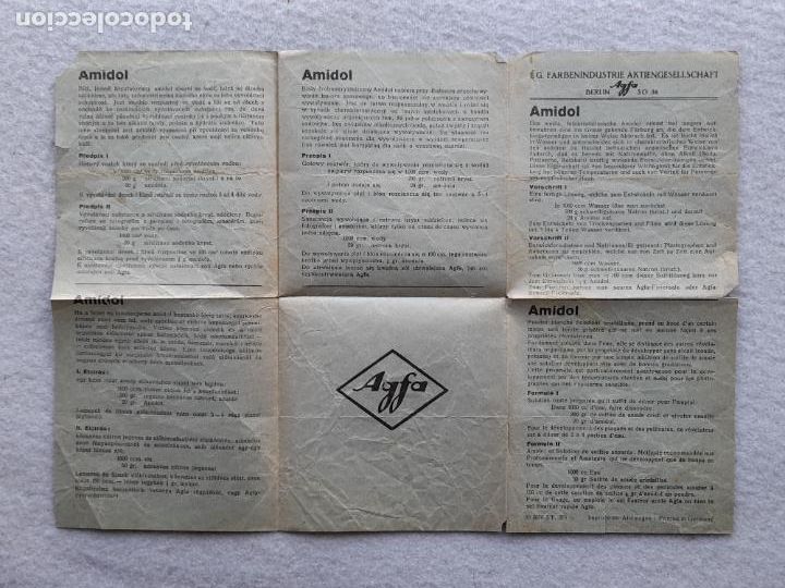 Sammelleidenschaft Andere Papierartikel: Folleto antiguo publicidad Amidol de Agfa. Fotografia.