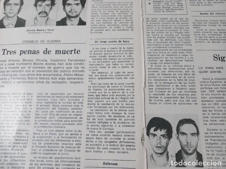 Otros art&iacute;culos de coleccionismo en papel: CHIVITE, BAENA Y TOVAR (FRAP) COBDENADOS A MUERTE Y PROTESTAS. RECORTE MUNDO 20 SEPTIEMBRE 1975