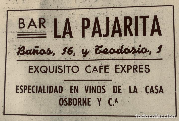 Otros art&iacute;culos de coleccionismo en papel: Publicidad original a&ntilde;o 1943. Bar 'La Pajarita', Sevilla. 7 x 6 cm. Buen estado.