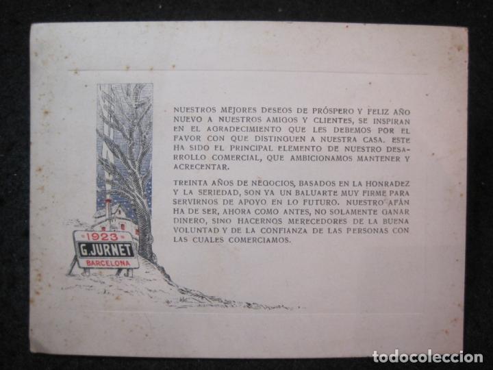 Otros art&iacute;culos de coleccionismo en papel: BARCELONA-G. JURNET 1923-FELICITACION ANTIGUA NAVIDAD-VER FOTOS-(K-5314)