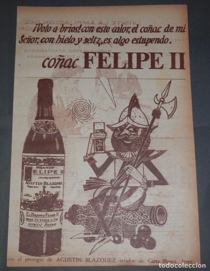 Otros Art&iacute;culos de Coleccionismo en Papel: HOJA COM PUBLICIDAD DE LA MARCA DE CO&Ntilde;AC FELIPE II