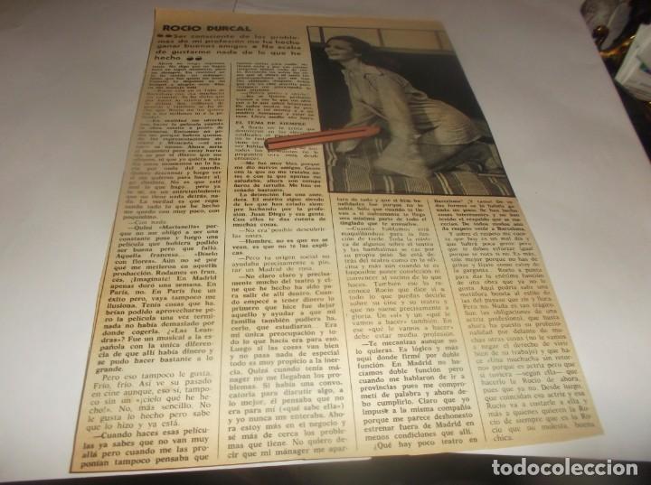 Otros Art&iacute;culos de Coleccionismo en Papel: RECORTE A&Ntilde;O 1970 .- LA CANTANTE ROC&Iacute;O D&Uacute;RCAL, ENTREVISTA