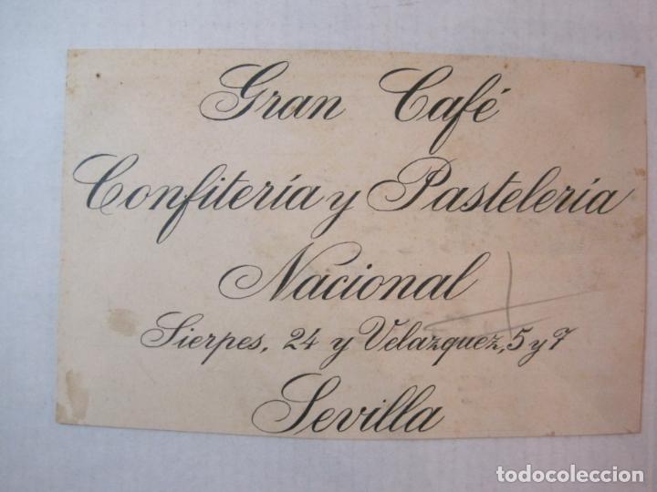 Otros art&iacute;culos de coleccionismo en papel: SEVILLA-GRAN CAFE CONFITERIA PASTELERIA NACIONAL-ORIGINAL PUBLICIDAD-VER FOTOS-(K-5329)
