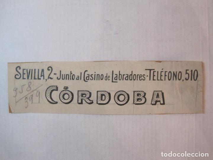 Outros artigos de papel: CORDOBA-JUNTO AL CASINO DE LABRADORES-ORIGINAL PUBLICIDAD-VER FOTOS-(K-5337)
