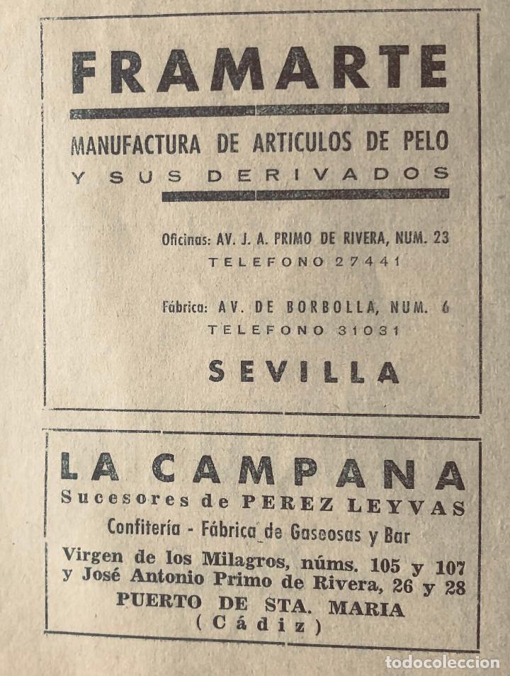 Otros art&iacute;culos de coleccionismo en papel: Publicidad original a&ntilde;o 1943. Pelo 'Framarte', Sevilla y bar 'La Campana', Pto Sta Mar&iacute;a. 8 x 11 cm.