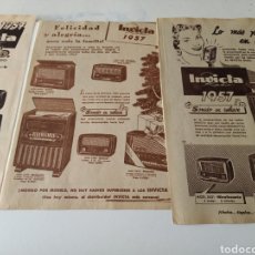 Otros Artículos de Coleccionismo en Papel: MARCA DE RADIOS INVICTA 1957 TRES PUBLICIDADES Y TOCADISCOS TOCADISCOS