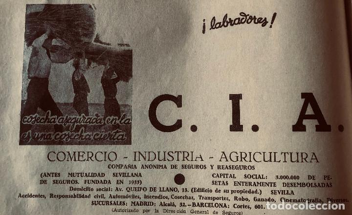 Otros art&iacute;culos de coleccionismo en papel: Publicidad original a&ntilde;o 1943. Seguros para agricultores 'C.I.A.', Sevilla. 16 x 24 cm. Buen estado.