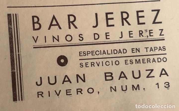Otros art&iacute;culos de coleccionismo en papel: Publicidad original a&ntilde;o 1943. Bar 'Jerez', Sevilla. 6 x 8 cm. Buen estado.