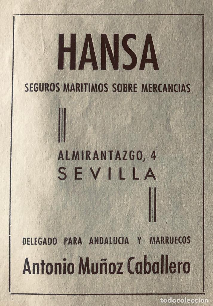 Otros art&iacute;culos de coleccionismo en papel: Publicidad original a&ntilde;o 1943. Seguros mar&iacute;timos 'Hansa', Sevilla. 8 x 12 cm. Buen estado.