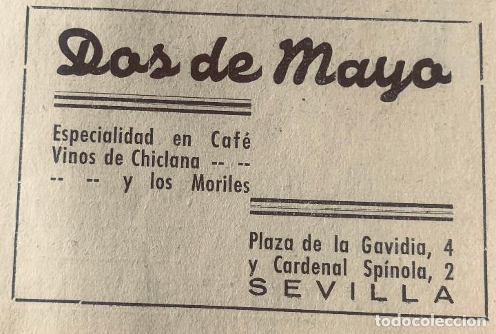 Otros art&iacute;culos de coleccionismo en papel: Publicidad original a&ntilde;o 1943. Bares 'Dos de Mayo', Sevilla. 5 x 7 cm. Buen estado.