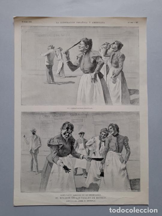 Otros Art&iacute;culos de Coleccionismo en Papel: L&Aacute;MINA ECLIPSE EN LAS CALLES DE MADRID. Revista La Ilustraci&oacute;n Espa&ntilde;ola y Americana, 1900
