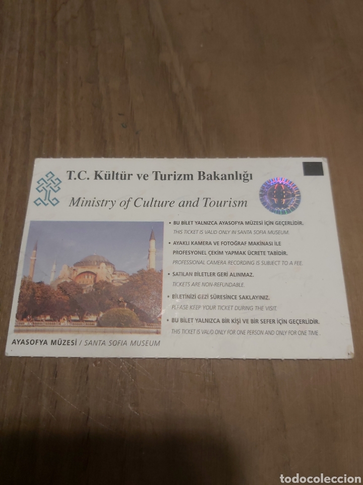 Altri oggetti di carta: ENTRADA SANTA SOF&Iacute;A CULTURA Y TURISMO MUSEO TC KULTUR VE TURIZM BAKANLIGI