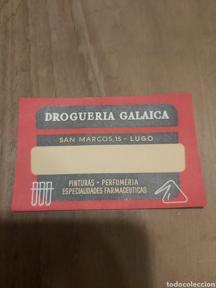 Altri oggetti di carta: DROGRERIA GALAICA LUGO ETIQUETA VINTAGE PINTURAS..PERFUMER&Iacute;A..FARMACIA