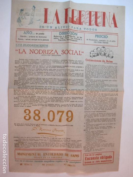 Outros artigos de papel: LA FORTUNA-AUCA DE LA LOTERIA-VER FOTOS-(K-5392)